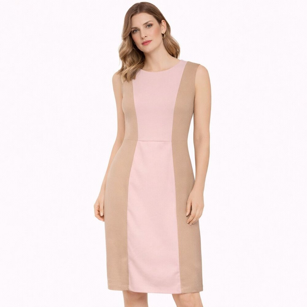 Shelby & Palmer color block scoop neck sleeveless zipper back dress Size: 16